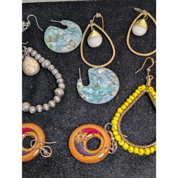 Ten Pair Boho Style Pierced Earring Jewelry Lot - Picture 3 of 8